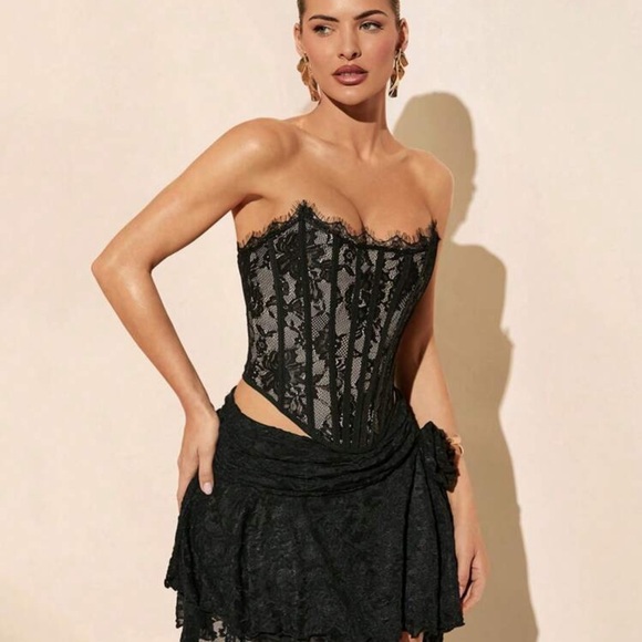 Summer Beach Vacation Solid Color Bra Top Lace Top - Picture 3 of 4